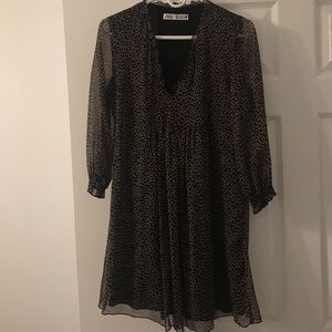 Zara Patterned Sheer Longsleeve Dress